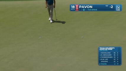 Matthieu Pavon sinks 41-foot birdie putt on No. 18 at Texas Children's