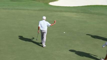 Fred Couples makes par putt on No. 17 at Chubb Classic