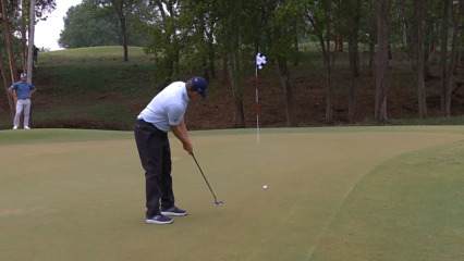 Kyle Westmoreland curves in 33-foot birdie putt at Simmons Bank Open