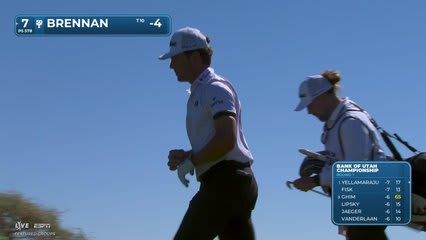 Michael Brennan sinks 1-foot putt for birdie on No. 7 at Bank of Utah
