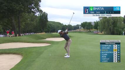 Akshay Bhatia reaches par-5 No. 13 in two, makes birdie at Travelers
