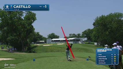 Ricky Castillo sinks a 21-foot birdie putt on No. 8 at Charles Schwab