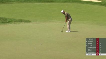J.J. Spaun sinks 14-inch putt for birdie on No. 7 at the Memorial