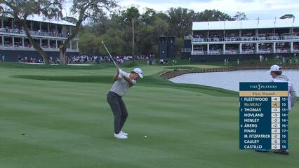 Maverick McNealy taps in from 3 feet for birdie on No. 16 at THE PLAYERS