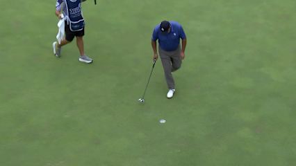 Ángel Cabrera makes birdie on No. 17 at Stifel Charity Classic
