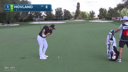 Viktor Hovland hits 103-yard approach to 14 feet, sets up birdie on No. 1 at Arnold Palmer