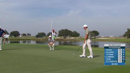 Michael Thorbjornsen sinks 14-foot birdie putt on No. 15 at The RSM Classic