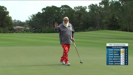 John Daly rolls in birdie putt at PNC Championship