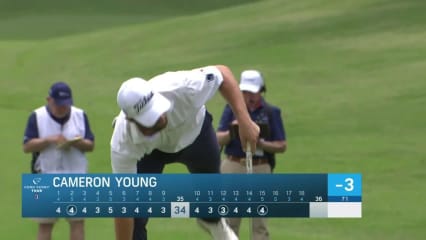 Cameron Young knocks in birdie putt at BMW Charity Pro-Am