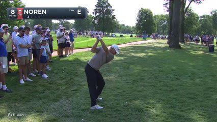 Alex Noren drains 12-foot putt for birdie on No. 8 at BMW Championship