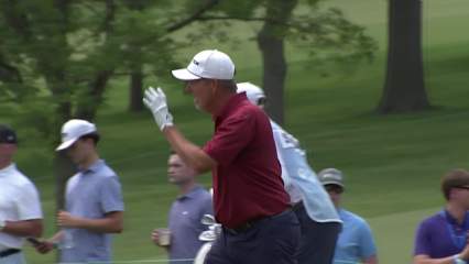 Paul Stankowski makes birdie on No. 18 at Principal Charity Classic
