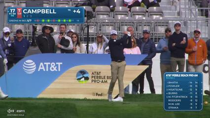 Brian Campbell hits 166-yard tee shot to 9 feet, sets up birdie on No. 17 at AT&T Pebble Beach