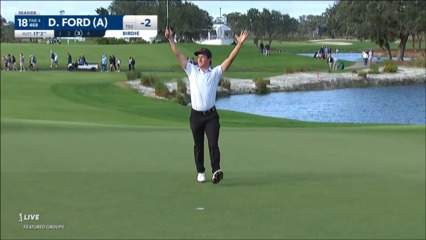 David Ford rolls in closing birdie putt at The RSM Classic
