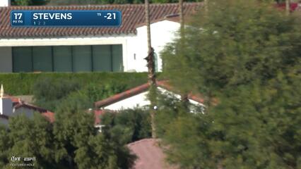 Sam Stevens hits 169-yard tee shot to 12 feet, sets up birdie on No. 17 at The American Express