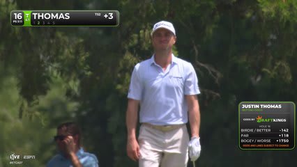 Justin Thomas taps in from 9 inches for birdie on No. 16 at FedEx St. Jude