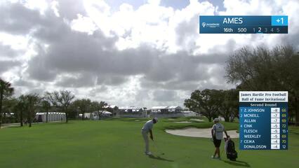 Stephen Ames makes birdie on No. 16 at James Hardie Pro Football Hall of Fame Invitational