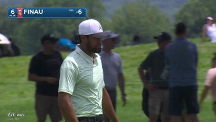 Tony Finau drains 8-foot putt for birdie on No. 6 at Travelers
