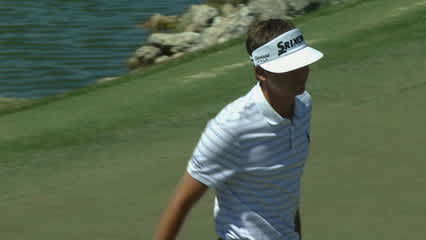 Smylie Kaufman sinks birdie putt on No. 13 at Arnold Palmer