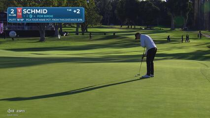 Matti Schmid sinks 16-foot birdie putt on No. 2 at The Genesis