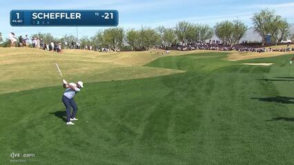 Scottie Scheffler hits 133-yard approach to 4 feet, sets up birdie on No. 1 at The American Express