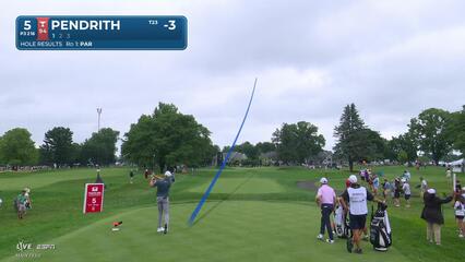 Taylor Pendrith hits tee shot to 4 feet, sets up birdie on No. 5 at Travelers