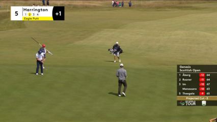 Padraig Harrington taps in short birdie putt at Genesis Scottish Open