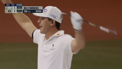 Billy Horschel hits it off the camera, Atlanta Drive wins hole at TGL