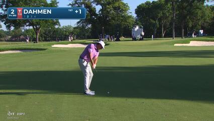 Joel Dahmen gets up-and-down from 78 yards for birdie on No. 2 at Charles Schwab