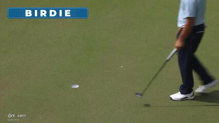 Tommy Fleetwood sinks 17-foot birdie putt on No. 14 at RBC Heritage