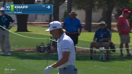 Jake Knapp hits 119-yard approach to 9 feet, sets up birdie on No. 10 at Texas Children's