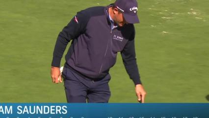 Sam Saunders sinks 27-foot putt for birdie at AT&T Pebble Beach