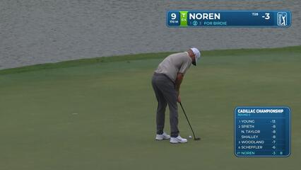 Alex Noren sinks 12-foot birdie putt on No. 9 at Cadillac