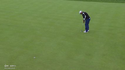 Matthieu Pavon sinks a 20-foot birdie putt on No. 4 at RBC Canadian