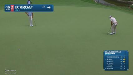 Austin Eckroat sinks 26-foot birdie putt on No. 16 at Charles Schwab