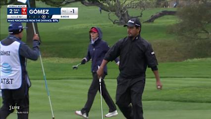 Fabián Gómez makes birdie on No. 2 at AT&T Pebble Beach
