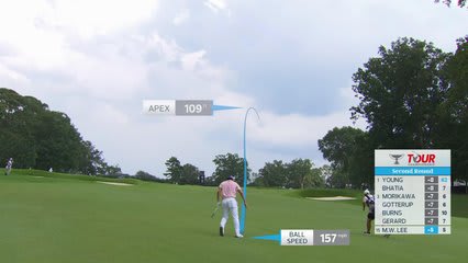 Min Woo Lee sinks 13-inch putt for birdie on No. 6 at TOUR Championship