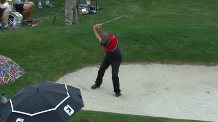 Victor Dubuisson’s scary bunker shot to save par at Shell
