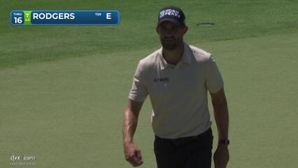 Patrick Rodgers sinks 8-foot birdie putt on No. 16 at Charles Schwab