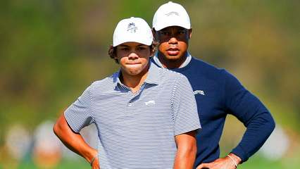 Tiger and Charlie Woods tied for lead at PNC Championship