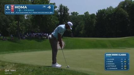 Max Homa's 141-yard approach sets up birdie on No. 6 at John Deere
