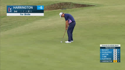 Padraig Harrington makes putt for birdie at Genesis Scottish Open