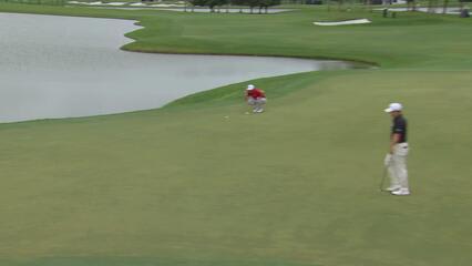 Pierceson Coody sinks 48-foot birdie putt on No. 3 at Cadillac