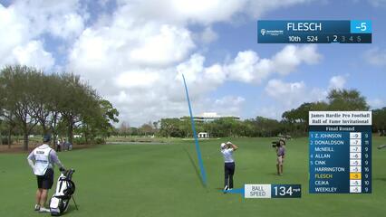Steve Flesch makes birdie on No. 10 at James Hardie Pro Football Hall of Fame Invitational