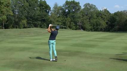 Johannes Veerman reaches green in two from 148-yards at ISCO Championship