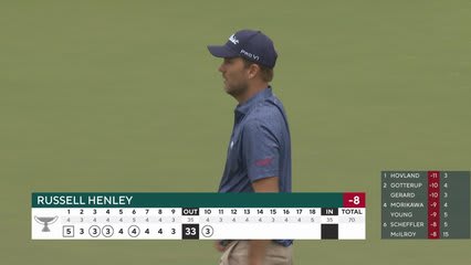 Russell Henley sinks 8-foot birdie putt on No. 10 at TOUR Championship