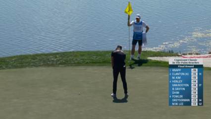 Niklas Norgaard sinks 7-foot birdie putt at Cognizant Classic