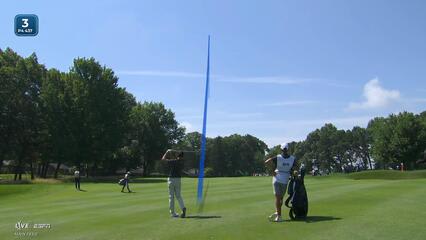 Ludvig Åberg's 132-yard approach sets up birdie on No. 3 at Travelers