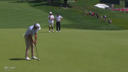 Jackson Suber drains 13-foot putt for birdie on No. 1 at Travelers