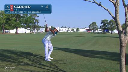 Adrien Saddier's 260-yard rough shot to 42 feet sets up birdie at Texas Children's