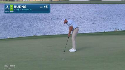 Sam Burns sinks 9-foot birdie putt on No. 3 at Arnold Palmer